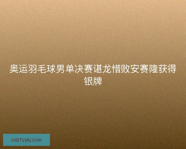 奥运羽毛球男单决赛谌龙惜败安赛隆获得银牌 奥运羽毛球男单决赛谌龙惜败安赛隆获得银牌